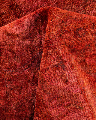 Overdyed Hand-Knotted Red Area Rug 5' 8" x 7' 6"