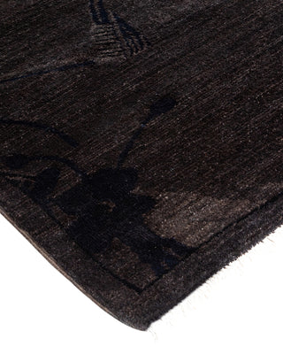 Modern Overdyed Hand Knotted Wool Charcoal Area Rug 6' 0" x 8' 10"