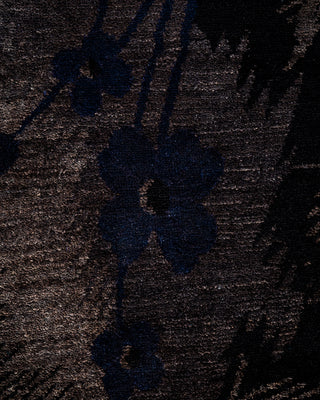 Modern Overdyed Hand Knotted Wool Charcoal Area Rug 6' 0" x 8' 10"