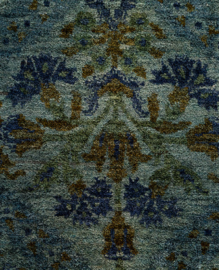 Contemporary Overdyed Wool Hand Knotted Green Round Area Rug 10' 1" x 10' 1"
