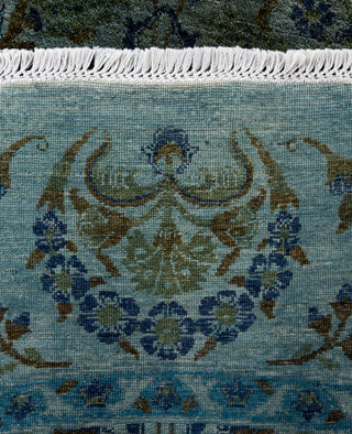 Contemporary Overdyed Wool Hand Knotted Green Round Area Rug 10' 1" x 10' 1"