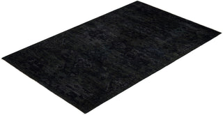 Contemporary Overdyed Wool Hand Knotted Black Area Rug 4' 1" x 6' 3"