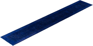Contemporary Overdyed Wool Hand Knotted Purple Runner 3' 0" x 17' 5"