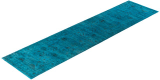 Fine Vibrance, One-of-a-Kind Hand-Knotted Runner Rug  - Blue, 2' 10" x 11' 10"