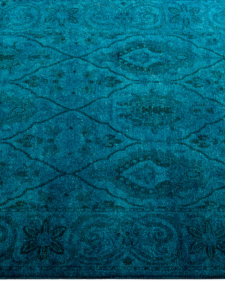 Contemporary Hand-Knotted Overdyed Blue Runner 2' 5" x 9' 8"