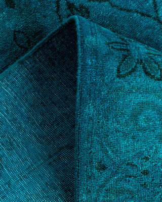 Contemporary Hand-Knotted Overdyed Blue Runner 2' 5" x 9' 8"