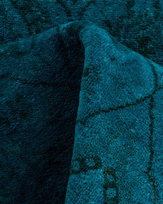 Contemporary Hand-Knotted Overdyed Blue Runner 2' 5" x 9' 8"