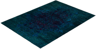Modern Overdyed Hand Knotted Wool Purple Area Rug 5' 10" x 8' 8"