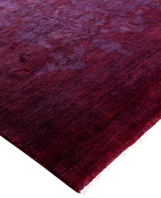 Overdyed Hand-Knotted Wool Modern-Contemporary Purple Area Rug 7' 10" x 10' 7"
