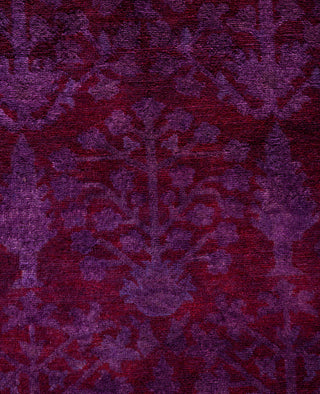 Overdyed Hand-Knotted Wool Modern-Contemporary Purple Area Rug 7' 10" x 10' 7"