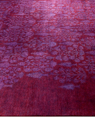 Overdyed Hand-Knotted Wool Modern-Contemporary Purple Area Rug 7' 10" x 10' 7"