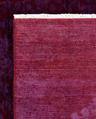 Overdyed Hand-Knotted Wool Modern-Contemporary Purple Area Rug 7' 10" x 10' 7"