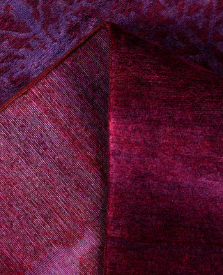 Overdyed Hand-Knotted Wool Modern-Contemporary Purple Area Rug 7' 10" x 10' 7"