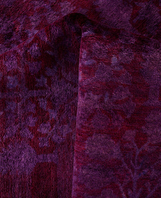 Overdyed Hand-Knotted Wool Modern-Contemporary Purple Area Rug 7' 10" x 10' 7"