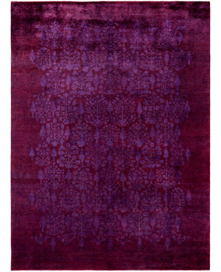 Overdyed Hand-Knotted Wool Modern-Contemporary Purple Area Rug 7' 10" x 10' 7"