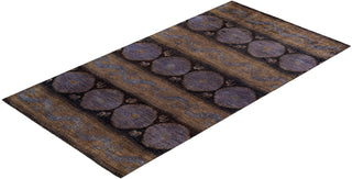 Contemporary Fine Vibrance Brown Wool Area Rug - 6' 1" x 11' 9"