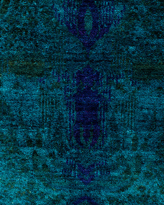 Contemporary Hand-Knotted Overdyed Blue Area Rug 6' 2" x 9' 1"