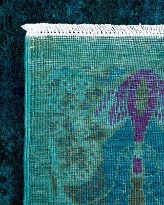 Contemporary Hand-Knotted Overdyed Blue Area Rug 6' 2" x 9' 1"