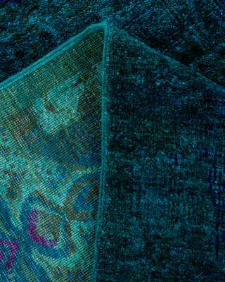 Contemporary Hand-Knotted Overdyed Blue Area Rug 6' 2" x 9' 1"