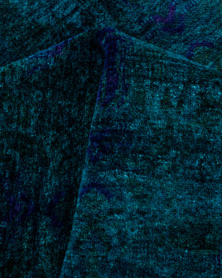 Contemporary Hand-Knotted Overdyed Blue Area Rug 6' 2" x 9' 1"