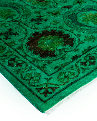 Contemporary Hand Knotted  Green Area Rug 3' 2" x 5' 6"