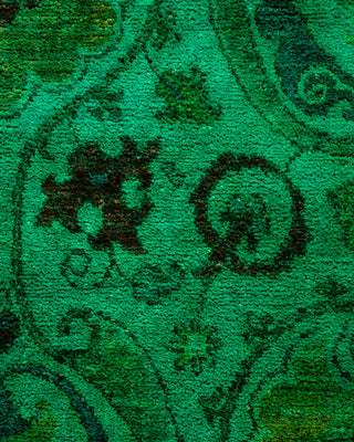 Contemporary Hand Knotted  Green Area Rug 3' 2" x 5' 6"