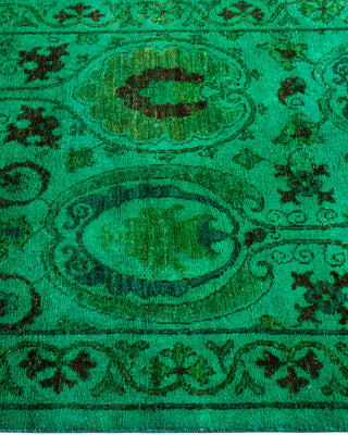 Contemporary Fine Vibrance Green Wool Area Rug - 3' 2" x 5' 6"
