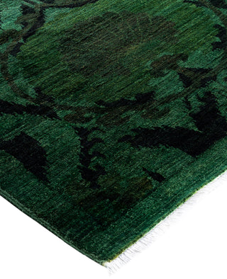 Overdyed One-of-a-Kind Wool Green Runner 3' 0" x 17' 6"