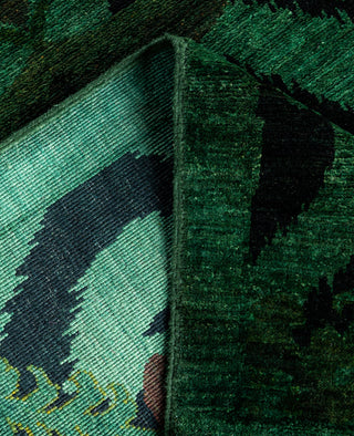 Overdyed One-of-a-Kind Wool Green Runner 3' 0" x 17' 6"