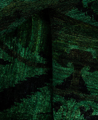 Overdyed One-of-a-Kind Wool Green Runner 3' 0" x 17' 6"