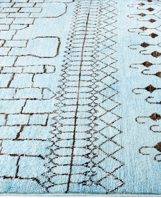 Overdyed Hand-Knotted Wool Modern-Contemporary Blue Area Rug 5' 1" x 8' 4"