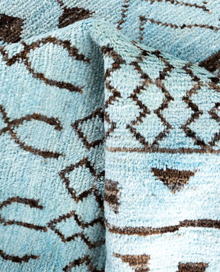 Overdyed Hand-Knotted Wool Modern-Contemporary Blue Area Rug 5' 1" x 8' 4"