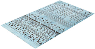 Overdyed Hand-Knotted Wool Modern-Contemporary Blue Area Rug 5' 1" x 8' 4"