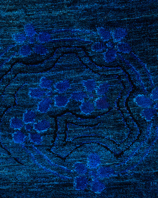 Contemporary Fine Vibrance Blue Wool Area Rug - 9' 1" x 12' 3"