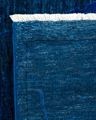 Contemporary Fine Vibrance Blue Wool Area Rug - 9' 1" x 12' 3"