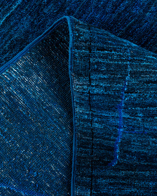 Contemporary Fine Vibrance Blue Wool Area Rug - 9' 1" x 12' 3"