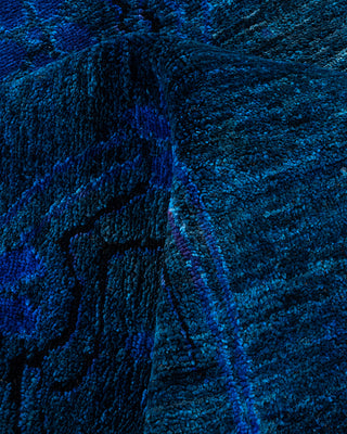 Contemporary Fine Vibrance Blue Wool Area Rug - 9' 1" x 12' 3"
