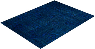 Contemporary Fine Vibrance Blue Wool Area Rug - 9' 1" x 12' 3"