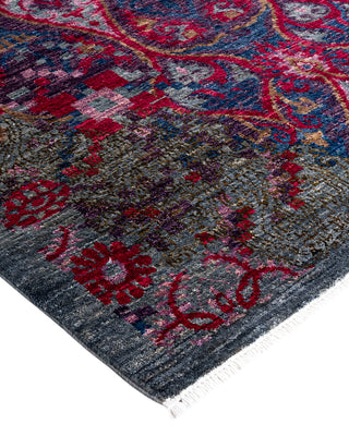 Contemporary Overyed Wool Hand Knotted Multi Area Rug 4' 1" x 6' 1"