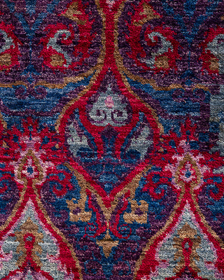 Contemporary Hand-Knotted Suzani Floral Multi Area Rug 4' 1" x 6' 1"