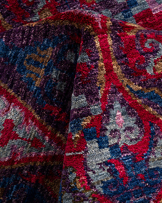 Contemporary Hand-Knotted Suzani Floral Multi Area Rug 4' 1" x 6' 1"