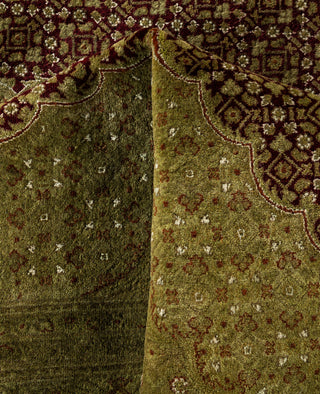 Overdyed Hand-Knotted Wool Modern-Contemporary Green Area Rug 8' 0" x 10' 2"