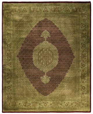 Overdyed Hand-Knotted Wool Modern-Contemporary Green Area Rug 8' 0" x 10' 2"
