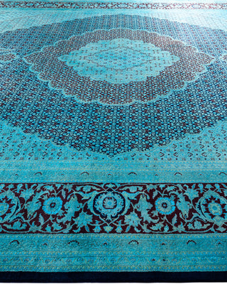 Overdyed Hand-Knotted Blue Area Rug 11' 10" x 15' 4"