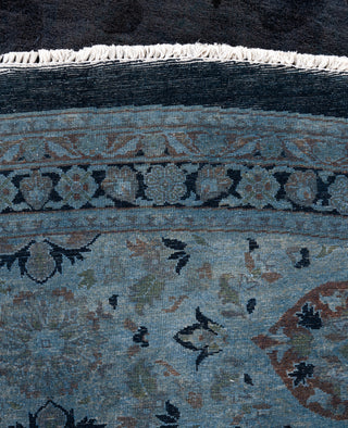 Contemporary Overdyed Wool Hand Knotted Gray Round Area Rug 12' 1" x 12' 2"