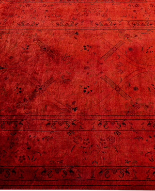 Contemporary Overdyed Wool Hand Knotted Orange Area Rug 3' 3" x 5' 4"