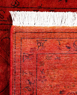 Contemporary Overdyed Wool Hand Knotted Orange Area Rug 3' 3" x 5' 4"