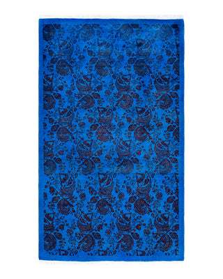 Fine Vibrance, One-of-a-Kind Hand-Knotted Area Rug  - Blue, 3' 2" x 5' 2"