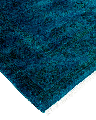 Modern Overdyed Hand Knotted Wool Blue Area Rug 3' 1" x 5' 1"
