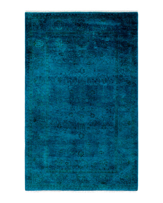 Contemporary Fine Vibrance Green Wool Area Rug 3' 1" x 5' 1"